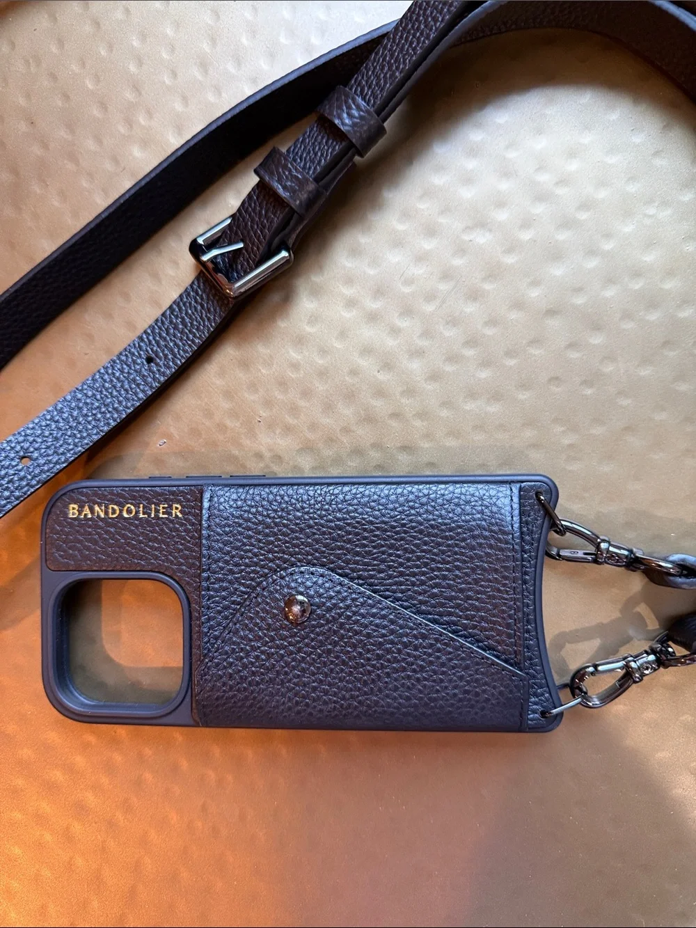 Bandolier Hailey iPhone 16Pro Crossbody Case in Black/Pewter